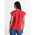 thumbnail image 4 of Time and Tru Women's Linen Pintuck Top, Sizes XS-XXXL, 4 of 6