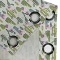 thumbnail image 5 of Ambesonne Exotic Grommet Curtain, Saguaro Plant Floral, 50" x 54", Lime Green and Slate Blue, 5 of 6