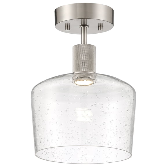63147LEDD-BS/SDG Access Lighting Port Nine - 9W 1 LED Semi-Flush Mount In Transitional Style-11.75 Inches Tall and 9 Inches Wide-Brushed Steel