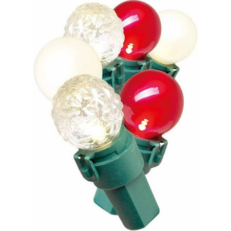 35ct LED Faceted Flame-Tip String Lights Red/Green/White with Green Wire - Wondershop