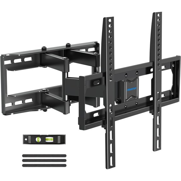 MOUNTUP Soporte de pared para TV con certificación UL, soporte de pared para TV de movimiento completo para la mayoría de televisores planos/curvos de 26 a 65 pulgadas, compatible con montantes de mad