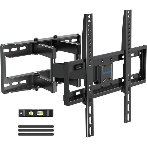 MOUNTUP Soporte de pared para TV con certificación UL, soporte de pared para TV de movimiento completo para la mayoría de televisores planos/curvos de 26 a 65 pulgadas, compatible con montantes de mad