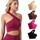 thumbnail image 2 of Sujetadores de mujer de color sólido cómodos sin aros de acero, ropa interior sin costuras, camiseta sin mangas de una sola tira para mujer, chaleco deportivo para yoga y fitness, 2 of 5