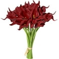 thumbnail image 2 of Nvzi -b 20pcs Burgundy Flowers Artificial Calla Lily Silk Flowers 13.4" for Mother's Day Home Kitchen & Wedding, 2 of 5