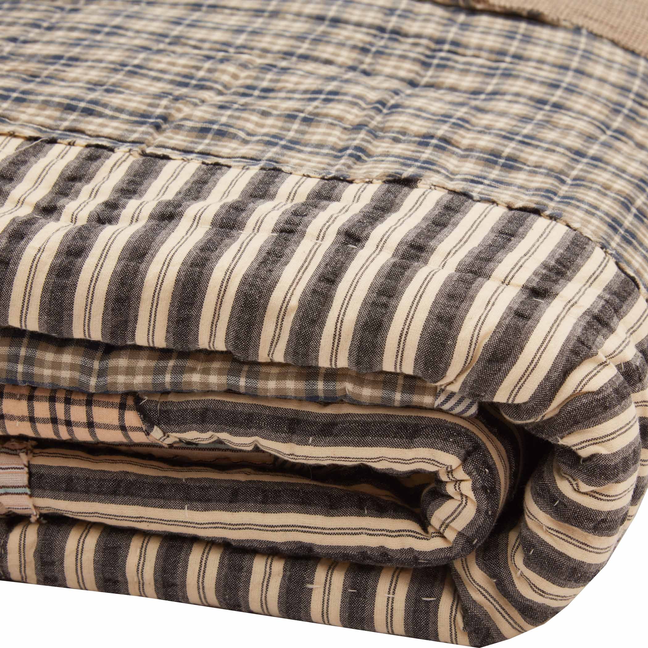 VHC Brands Ashmont Patchwork Quilt, California King-115Lx130W, Warm Grey