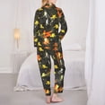 thumbnail image 3 of Pajamas for Women Set - Hockey sticks Dark gray Comfy Long Sleeve Button Up Pajama Sets for Women 2 Piece, Soft Sleepwear Nightwear Pjs Lounge Sets for Women with Pockets, 3 of 6