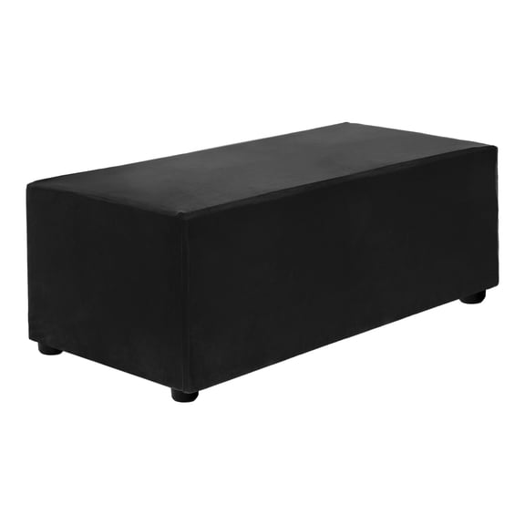 Stretch Ottoman Cover Rectangular Square Ottoman Slipcover with Elastic for Foot Stool Living Room Bedroom Fit Length 83-101cm / 32.68"-39.76", M-Large, Black