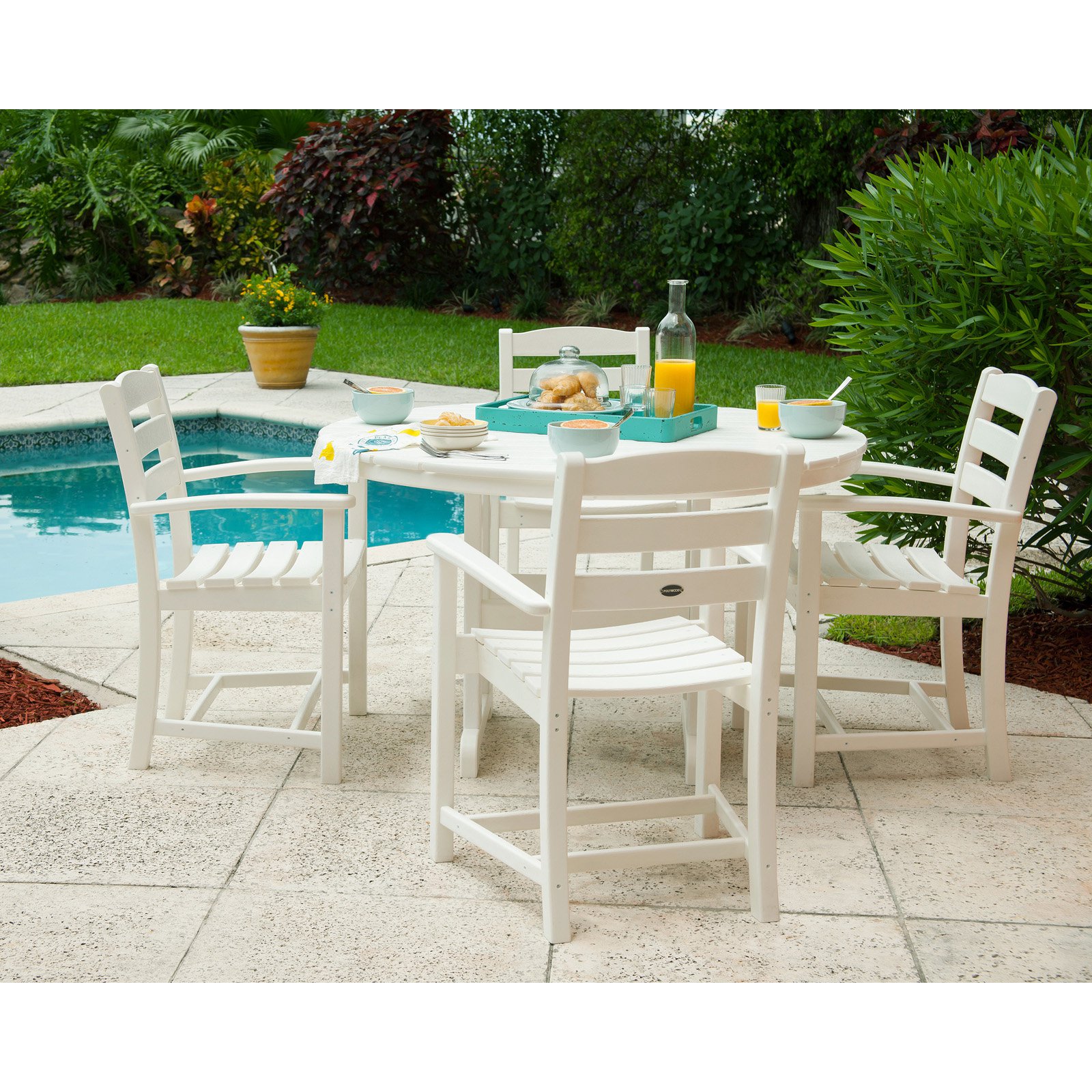 POLYWOOD La Casa Cafe 7-Piece Dining Set in White - image 4 of 4