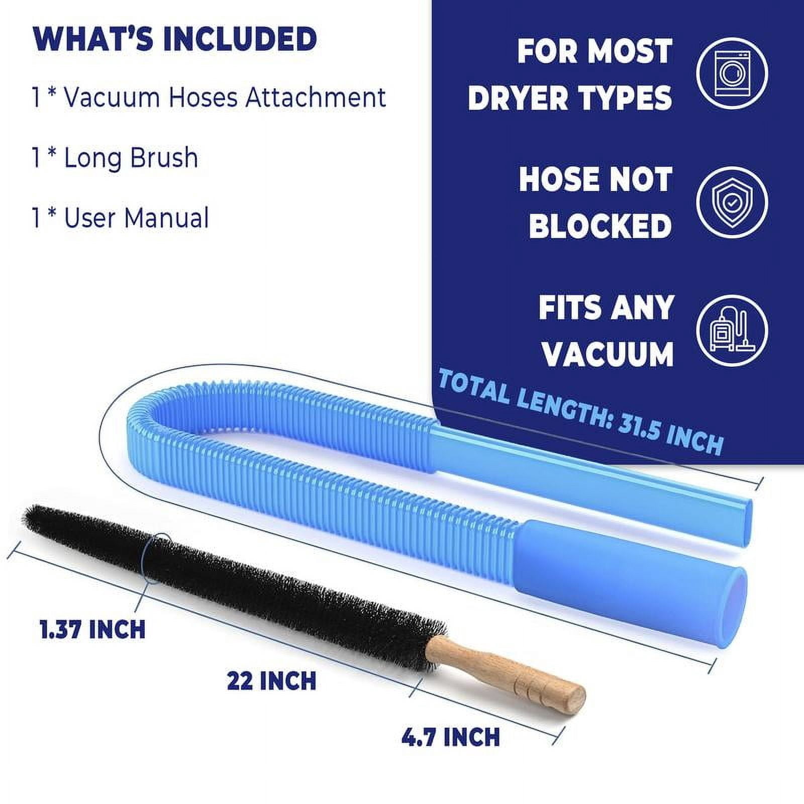 Dryer Vent Cleaner Kit Vacuum Hose Attachment Compatible with All Vacuum Cleaner, Quickly Lint Remover Cleaning Supplies Springtok