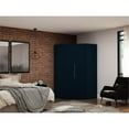 thumbnail image 2 of Atlin Designs Contemporary Wood Corner Wardrobe Closet in Midnight Blue, 2 of 11