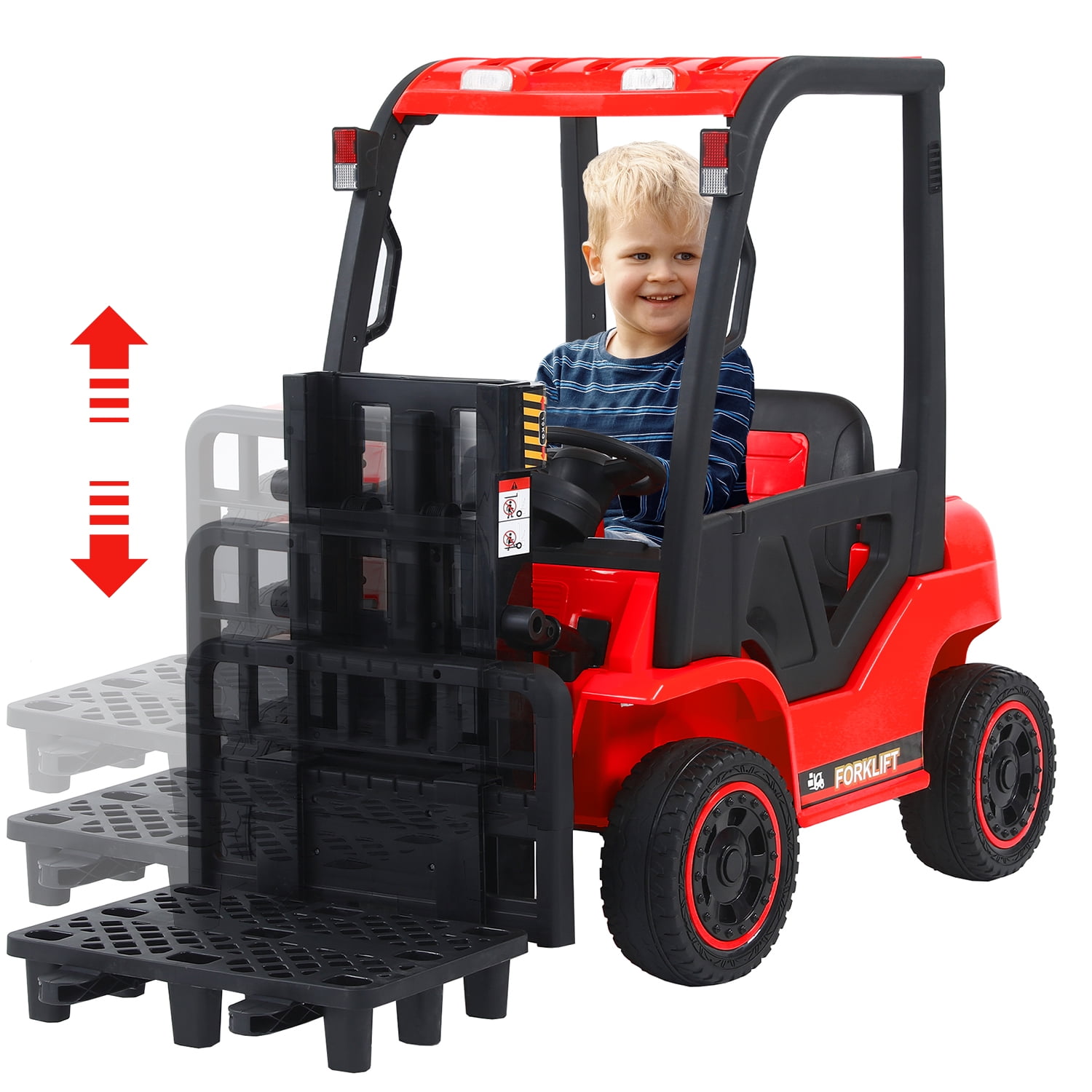 iYofe 12V Powered Ride on Car to Forklift, Electric Construction Vehicle  with Lifting Pallet, Remote Control, Storage Trunk, Music Player, Toddler  Ride on Toy for Kids 3-12 Years Old, Yellow - Walmart.com