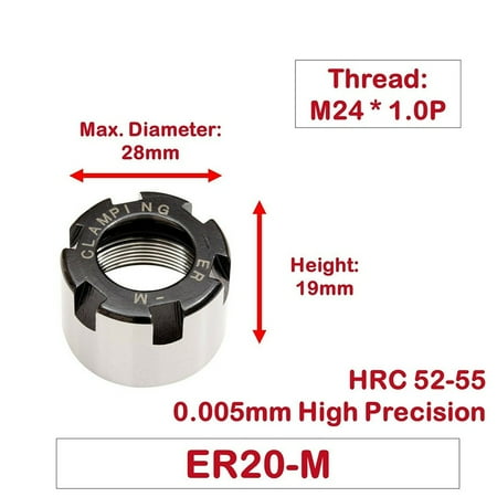 

High Precision Collet ER 11/16/20/25/32/40 A/M/UM Clamping Nut Milling Chuck Cap