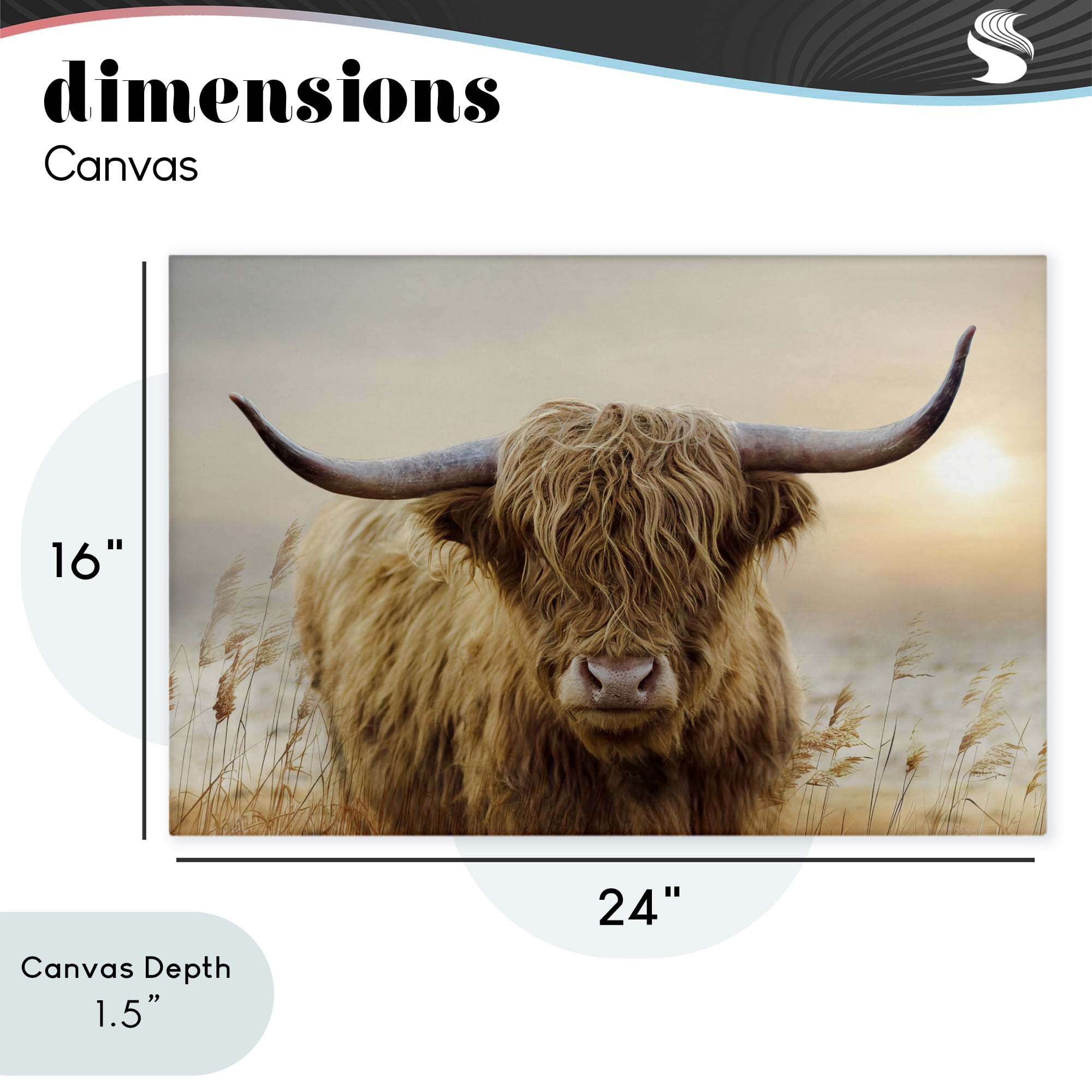 Stupell Industries Highland Cow & Warm Sunset Canvas Wall Art, design by CAD Designs