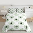 thumbnail image 2 of jejeloiu Cartoon Daisy Flowers Queen Comforter Set,Green Botanical Floral Bedding Comforter Set For Girl Reversible 3pcs, 2 of 8