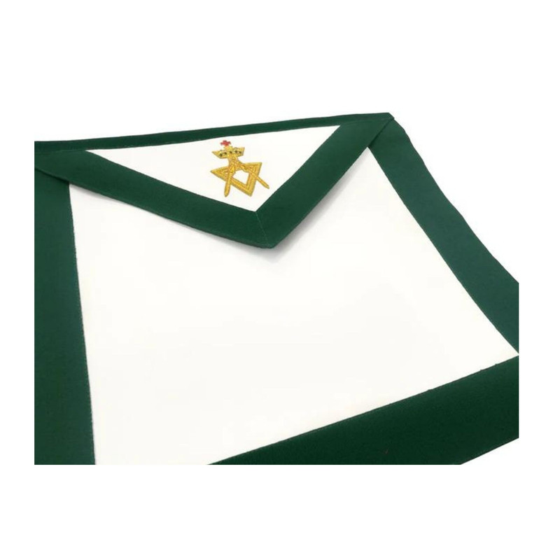 Member Allied Masonic Degrees Apron - Adjustable Green Velvet with Gold-Plated Snake Fitting