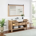 thumbnail image 4 of Villareal 60" Single White Farmhouse Bath Vanity in Weathered Pine with Mirror, 4 of 9