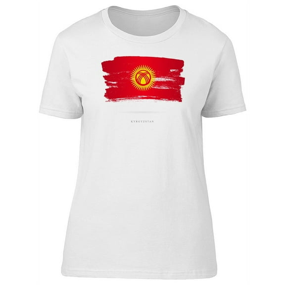 Cool Grunge Kyrgyzstan Flag T-Shirt Women -Image by Shutterstock, Female Small