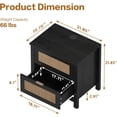 thumbnail image 3 of LAZZO Nightstand Set of 2 with Wireless Charging, Boho Rattan 2-Drawer Bedside Table for Bedroom, Black, 3 of 9