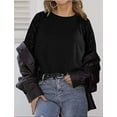 thumbnail image 4 of ALLTB Women's Sequin Tops Sparkle Long Sleeve Blouses Shimmer Glitter Sweatshirt Party Crewneck Loose Fit Shirts, Black, 4 of 6