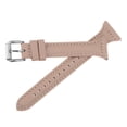 thumbnail image 3 of Genuine Leather Watch Band 22mm Quick Release Elegant Top Grain Replacement Strap Pink/Silver Tone, 3 of 6
