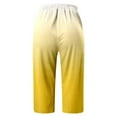 thumbnail image 4 of BLOCLOALO Yoga Pants Stretch Pants Leggings with Pockets Knee Length Petite Summer Lightweight High Waisted Athletic Workout Yoga Pants Capri Pants Drawstring Pants Joggers for Women Yellow Xl, 4 of 4