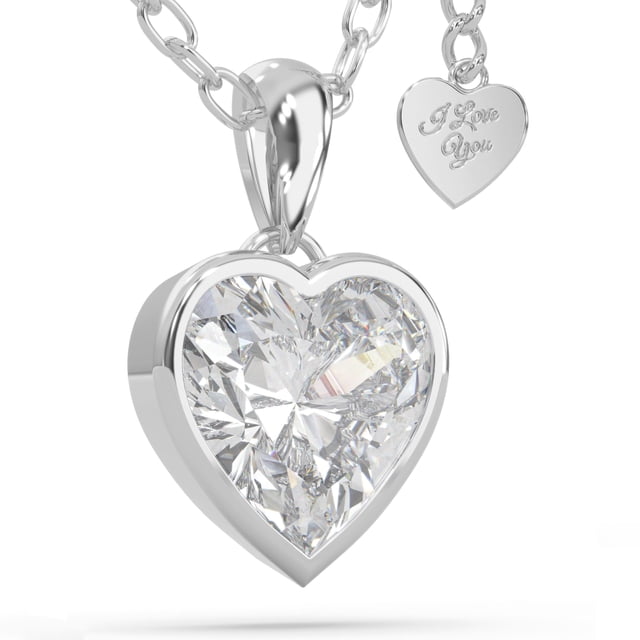 SERASAR 925 Sterling Silver Necklace "Love" with 18k Gold Plating, Silver, Including Gift box