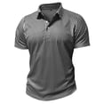 thumbnail image 5 of Timoontee Men's Fashion Short Sleeve Tee Collared Button Detail Printed Casual Durable All Season Easy Care Everyday Wear Black XXL, 5 of 8