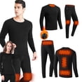 thumbnail image 4 of Liwarace Electric Heated Mens Thermal Underwear Rechargeable USB Thermal Underwear Set Winter Fleece Base Layer, 4 of 15