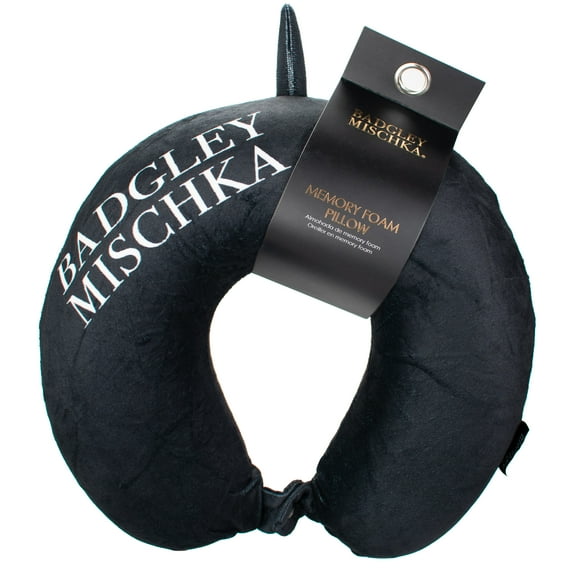 BADGLEY MISCHKA Memory Foam Travel Neck Pillow (Black II)