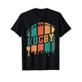 thumbnail image 1 of T-shirt à Manches Courtes pour Hommes en Coton 100 % avec Graphique de Rugby, Coupe Décontractée, Col Rond, Ballon de Rugby Vibrant et Motif Imprimé de Rugby Audacieux, 1 of 5