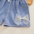 thumbnail image 4 of YunPes Kids Girls Denim Shorts Tulle Bow Elastic Waist Jean Shorts Casual Stretch Baggy Denim Hot Pants Cute Trendy Preppy Clothes, 4 of 8