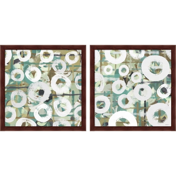 Great Art Now White Spheres by Dan Meneely, 2 Piece Framed Art Set Each 13"W x 13"H
