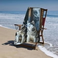 thumbnail image 4 of PHYHOO Wolf Oil Painting Sand Free Microfiber Beach Towel Lightweight Oversized Quick Dry for Swimming, Pool, Camping, Yoga, Traveling Essentials Accessories Vacation Stuff  30x60in, 4 of 8