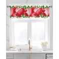 thumbnail image 2 of Valentines Rose Love Linen Curtain Valance for Bedroom/Bathroom/Kitchen/Office/Living/Dining Room Windows, Watercolor Spring Flower Leaves Rod Pocket Topper Decorative Cafe Drapes Panel 54"x18", 2 of 6