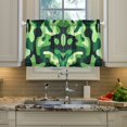 thumbnail image 2 of Yayeee Kitchen Curtains Tier Pair Light Filtering 27"x36" Rod Pocket Short Cafe Window Panel, Green Camouflage Pattern, 2 of 7