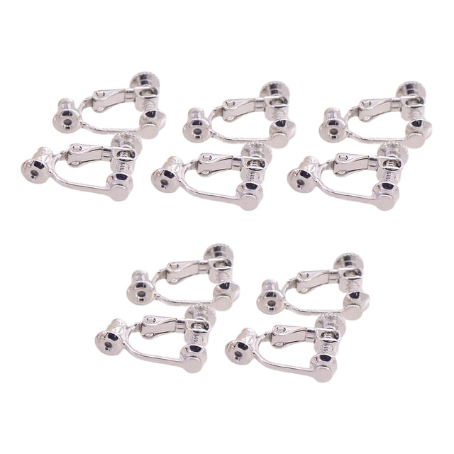 ZLight 10pcs Ear Clip Converters Earring Accessories Screw/Lever Non-Pierced Handmade with Loop Plastic Pads Findings Type3 1Set