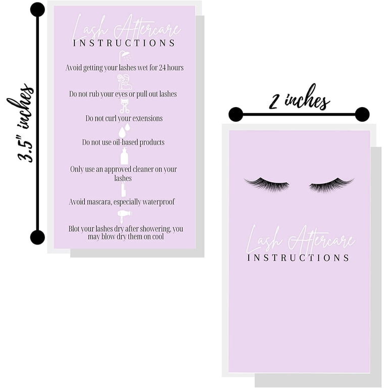 Spanish Lash Extension Aftercare Cards – 50 Pack, 2x3.5" Business Cards For Lash Techs & Clients