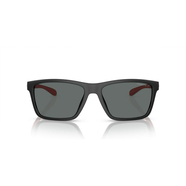 Arnette Man Sunglasses Black Frame, Dark Grey Polarized Lenses, 58MM
