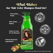 Herbishh Dark Brown Color Shampoo for Gray Hair, Permanent Hair Colour, Men & Women (500 ml)
