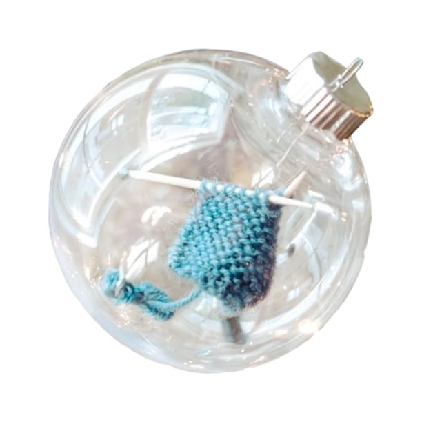 Toystoory Adorno de bola de Navidad tejido festivo y delicado hecho con bola de árbol de Navidad tejido de plástico Kits de decoración para fiestas azul claro