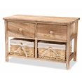 thumbnail image 2 of Baxton Studio Kenwood Bois Fini Brun Unité de Rangement à 2 Tiroirs, 2 of 10