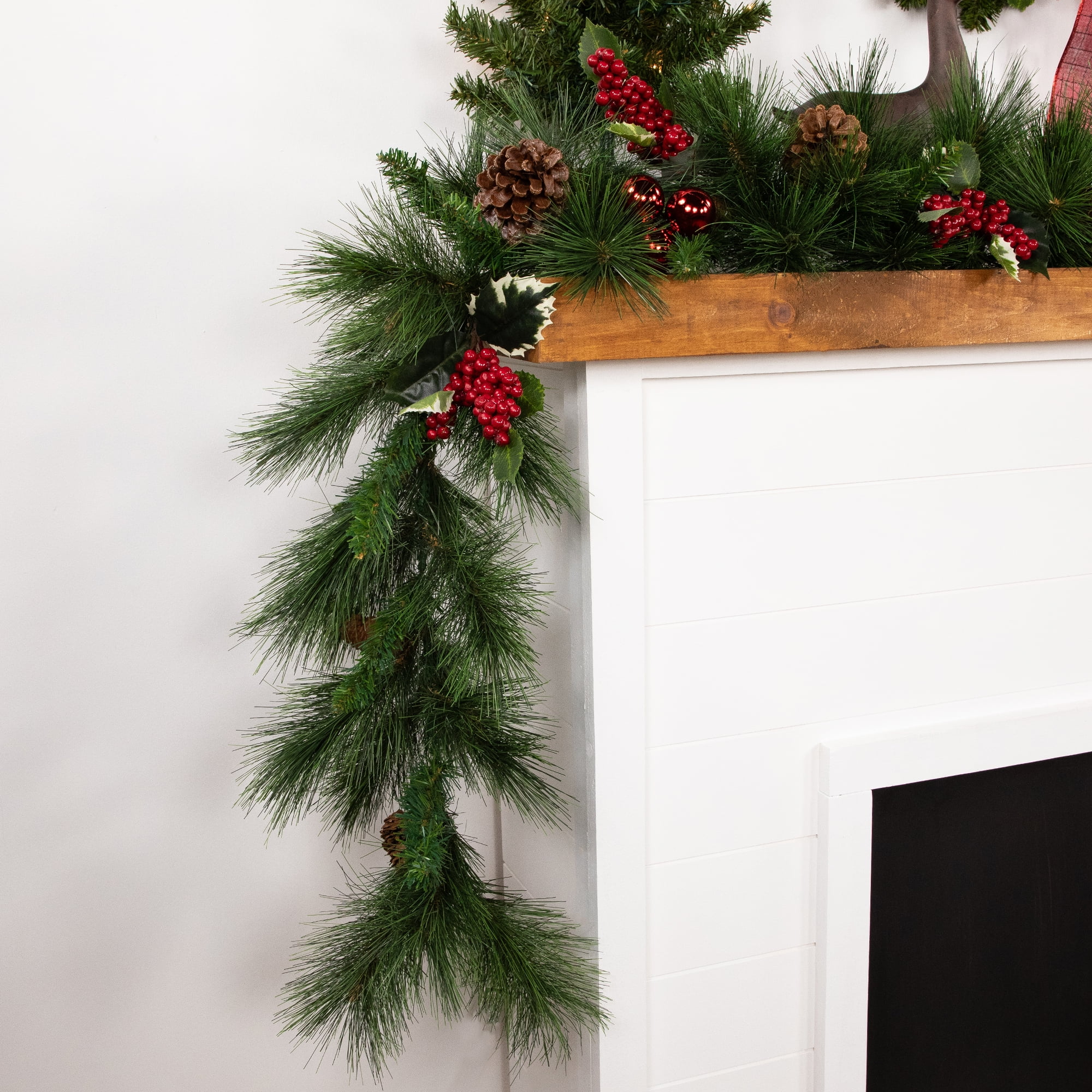 9' x 14" White Valley Pine with Pine Cones Artificial Christmas Garland - Unlit
