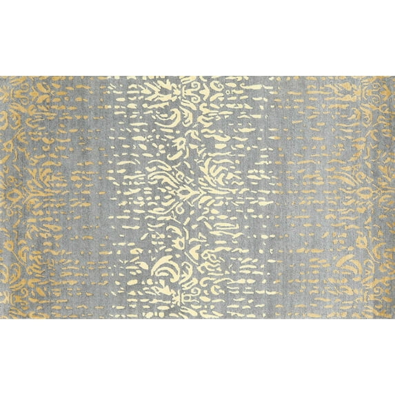 Ahgly Company Indoor Rectangle Contemporary Tan Brown Abstract Area Rugs, 7' x 9'