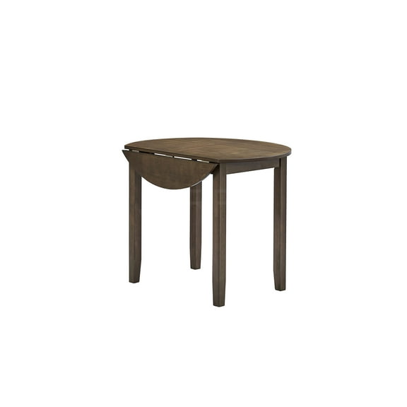 JERFIT Walnut Round Drop Leaf Dining Table for Small Space, Modern Synthetic Wood Kitchen Table with Extension Leaf