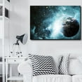 thumbnail image 2 of wall26 - Planet Earth on a Starry Teal Galaxy - Canvas Art Home Art - 16x24 inches, 2 of 4