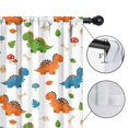 thumbnail image 4 of Blackout Kids Curtains,White Cartoon Dinosaurs Mushrooms Pattern Childrens Insulated Curtains Set Of 2,Bedroom Essentials,Toddler Room Decor 52"x63", 4 of 5