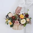 thumbnail image 3 of Cesta de mimbre para flores, hecha a mano con asa, cesta tejida para el hogar, boda, jardín, beige, 3 of 6