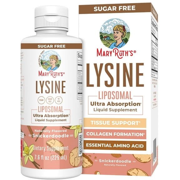 MaryRuth's Lysine Supplement 500mg, Collagen & Immune Support, 30 Servings