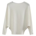 thumbnail image 1 of Suéter suelto con mangas de murciélago y hombros descubiertos para mujer, suéter liso, suéter de punto, tops, 1 of 4