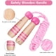 thumbnail image 3 of Cuerda de saltar para niños, cuerda de saltar para niños con mango de madera (rosa), 3 of 4